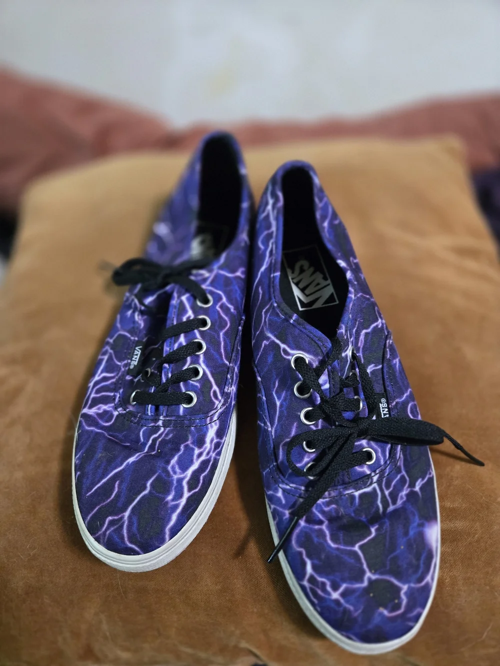 Vans Lightning Print Canvas Sneakers - Purple